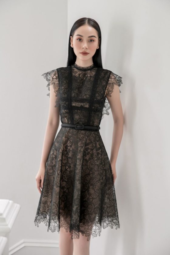 Black Charmuse Lace Dress 1