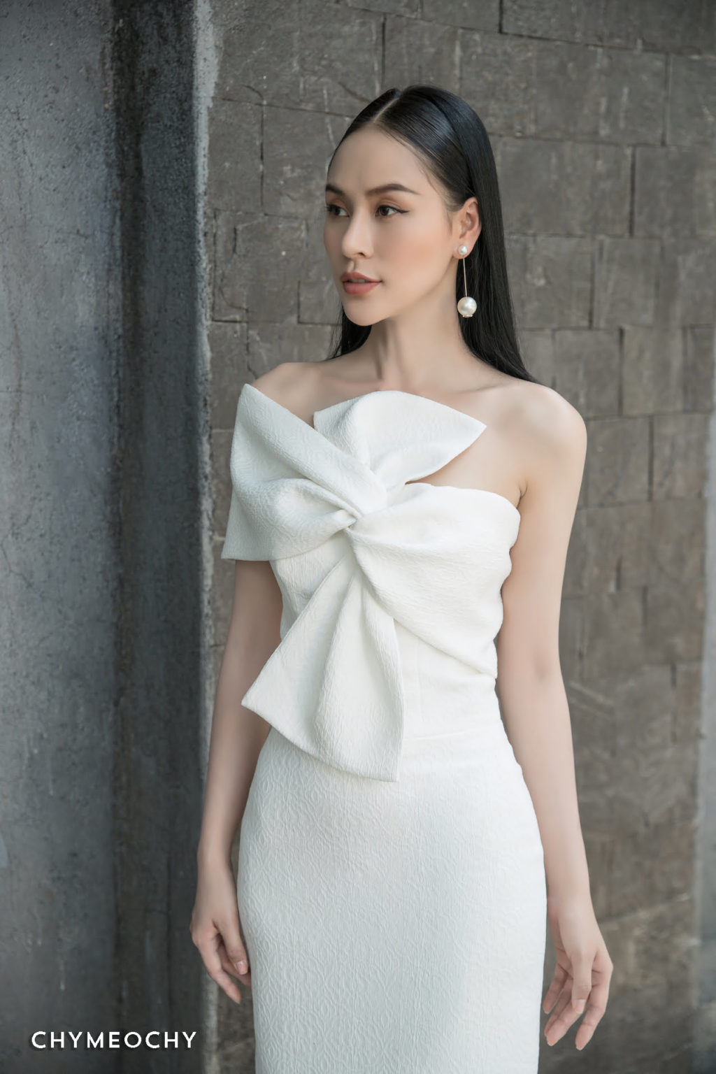 White Corset Longuette Dress | CHYMEOCHY