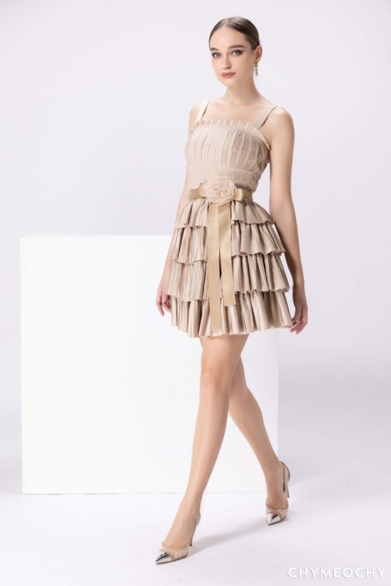 Pleated Mini Dress 2