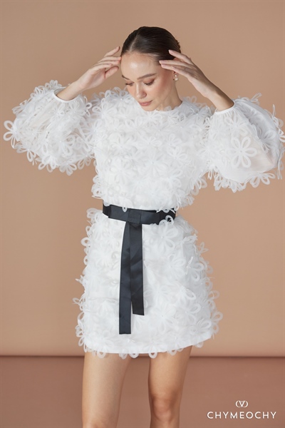 Váy ngắn Florum trắng 2