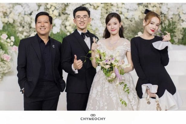 Nhã Phương tỏa sáng trong chiếc váy Jabott của CHYMEOCHY tại đám cưới Mi Du 15