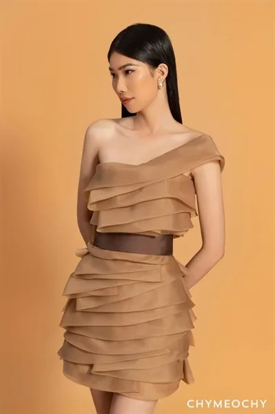 W - One Shoulder Organza Dress - Image 3