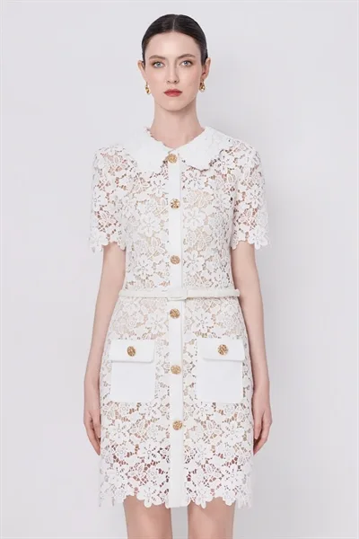 W - Ivory Blossom Lace Dress - Image 3