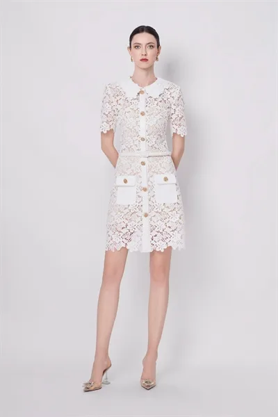 W - Ivory Blossom Lace Dress - Image 4