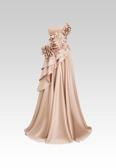 W - Golden Rose Cascade Gown