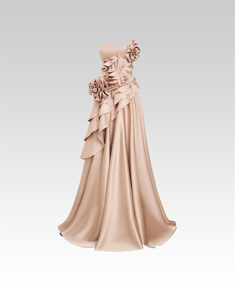 W - Golden Rose Cascade Gown