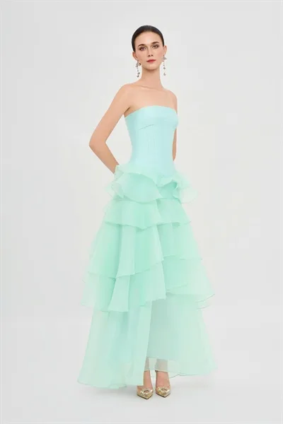 W - Mint Cascade Gown - Image 5