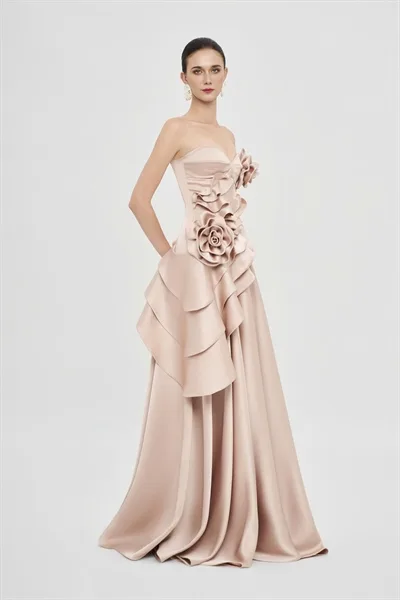 W - Golden Rose Cascade Gown - Image 5