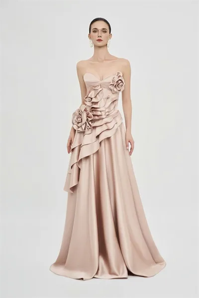 W - Golden Rose Cascade Gown - Image 4