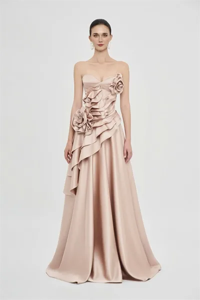 W - Golden Rose Cascade Gown - Image 3