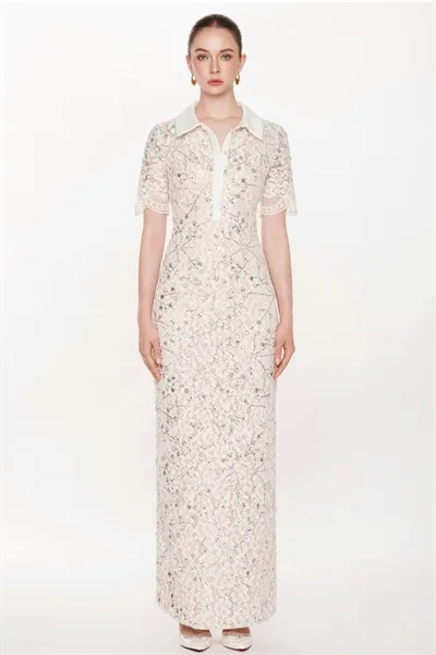 Ivory Grace Collar Gown - Image 3