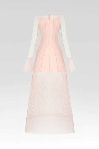 Romantic Pink Lace Mini Gown