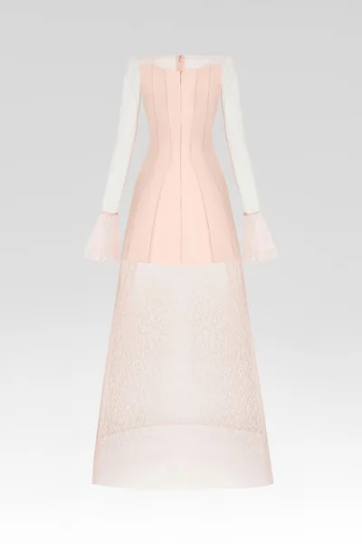 Romantic Pink Lace Mini Gown