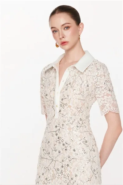 Ivory Grace Collar Gown - Image 4