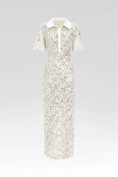 Ivory Grace Collar Gown