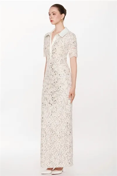 Ivory Grace Collar Gown - Image 5