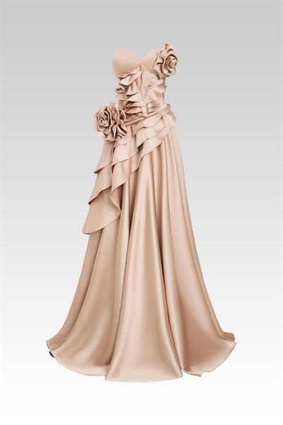 W - Golden Rose Cascade Gown