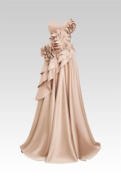 W - Golden Rose Cascade Gown